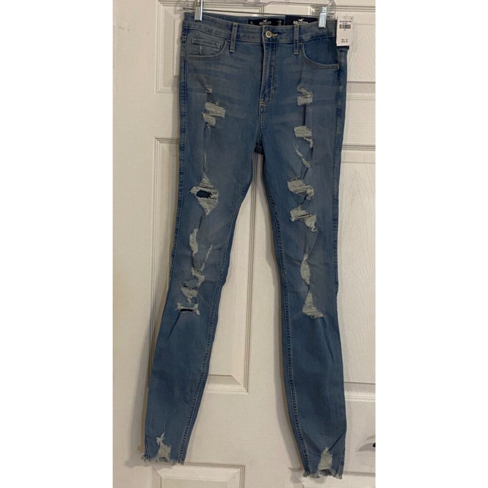 Hollister Jeans-Girls 9L 29/32~Distressed/Ripped~Skinny Stretch~Grunge~NEW
